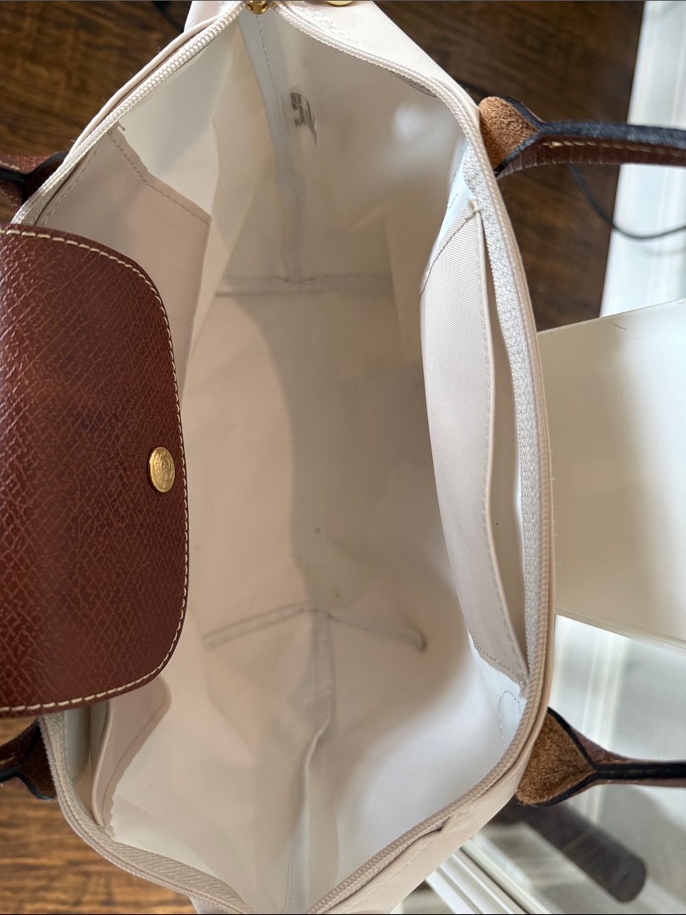 Longchamp Small LePliage Women’s Small Original Top Handle Bag. Color: Paper - Picture 3 of 4